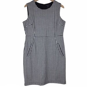 LANDS’ END LIGHTHOUSE Dress Houndstooth Sleeveless Fitted Petite Plus 14P NWT